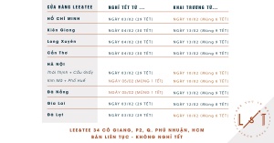 LỊCH NGHỈ TẾT NGUYÊN ĐÁN 2019