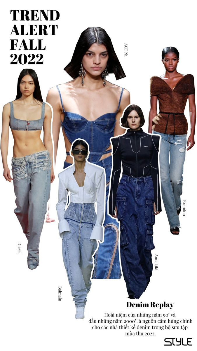  Áo sơ mi và váy ngắn denim, quần jean cạp trễ và phong cách boyfriend skater dẫn đầu
