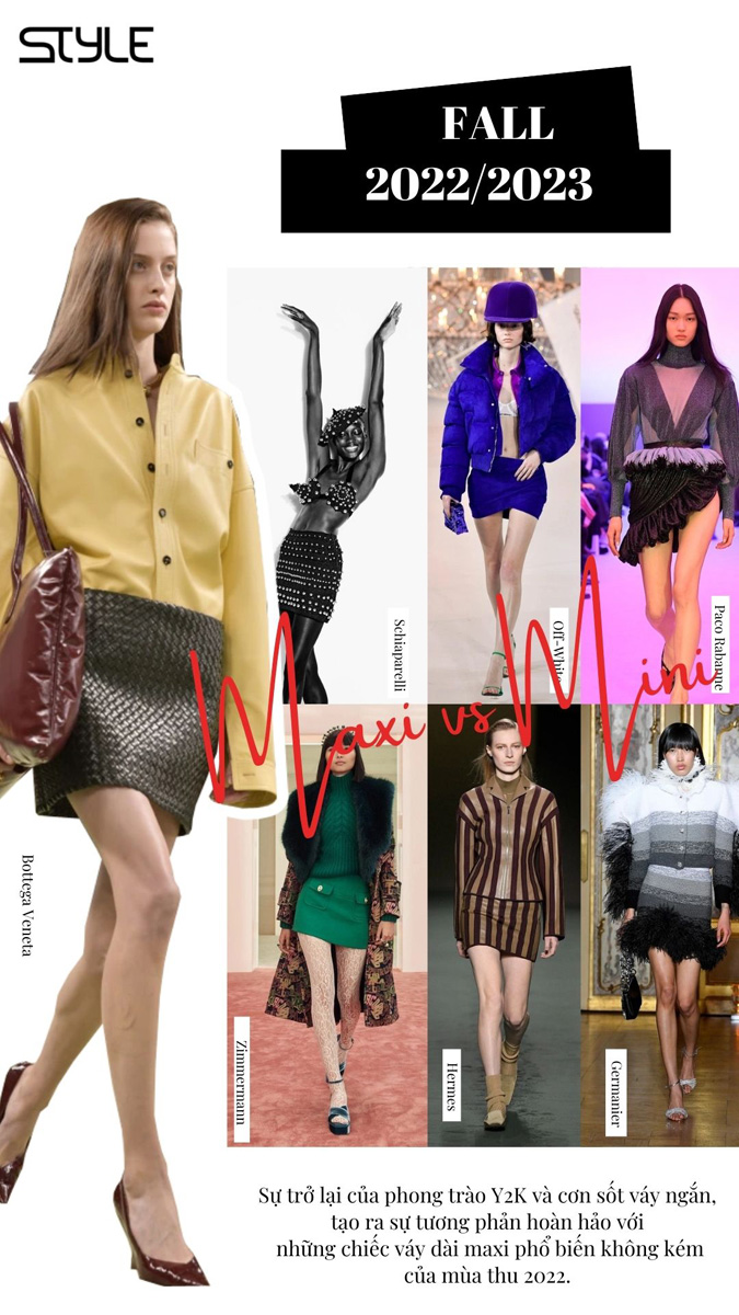 Xu hướng thời trang mùa thu 2022: Maxi vs Mini