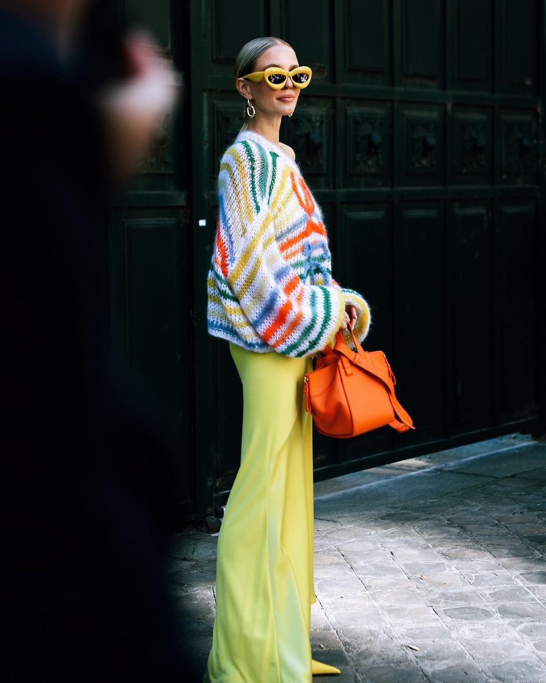 áo len oversized kẻ ngang