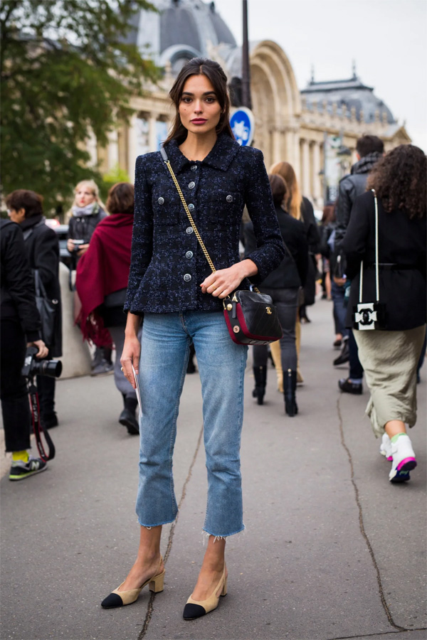 giày kết hợp trang phục denim