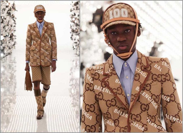 Những bộ suit “logomania” mang logo Gucci – Balenciaga chồng chéo