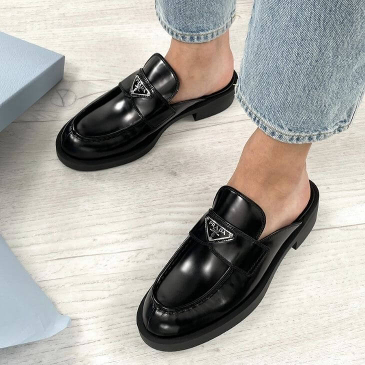 Giày lười nữ hở gót