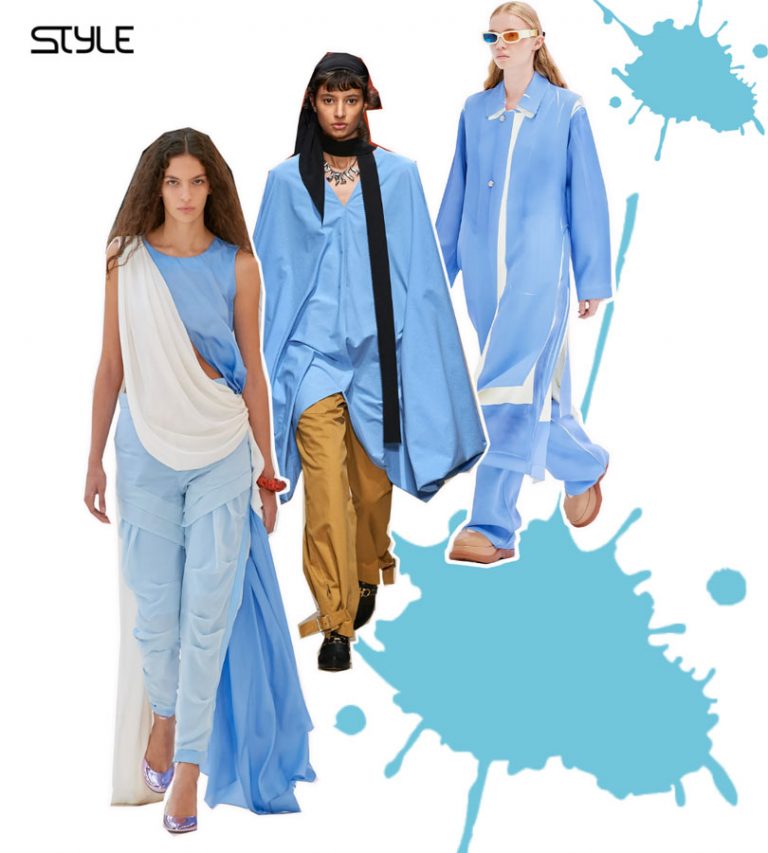 Loewe, azzurro + lilla, Salvatore Ferragamo, Sunnei