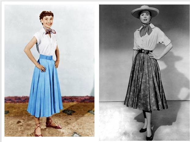 Midi skirt kết hợp cùng blouse