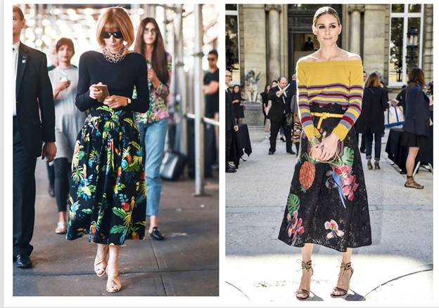 Áo thun dài tay cùng midi skirt
