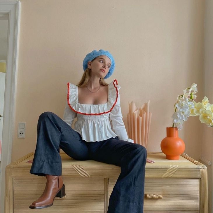 Dấu ấn nước pháp với mũ len Beret đan móc 