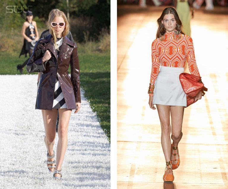 Trái: Courrèges SS 2022; Phải: Etro SS 2022