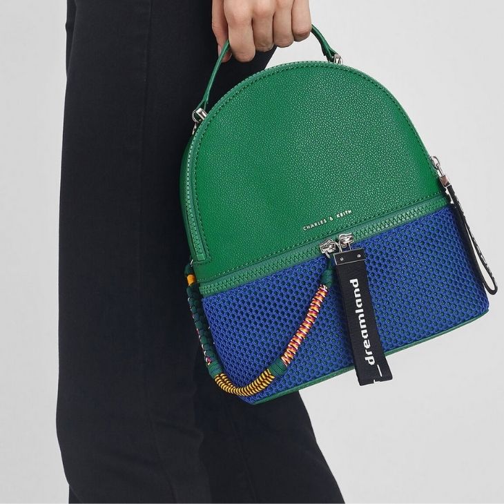 Charles & Keith Two-way Zip Mesh Detail Backpack